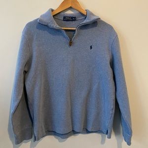 Men’s Polo blue quarter zip sweater